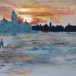 Venice Skyline at Sunset,  Acrylic 11 x 14